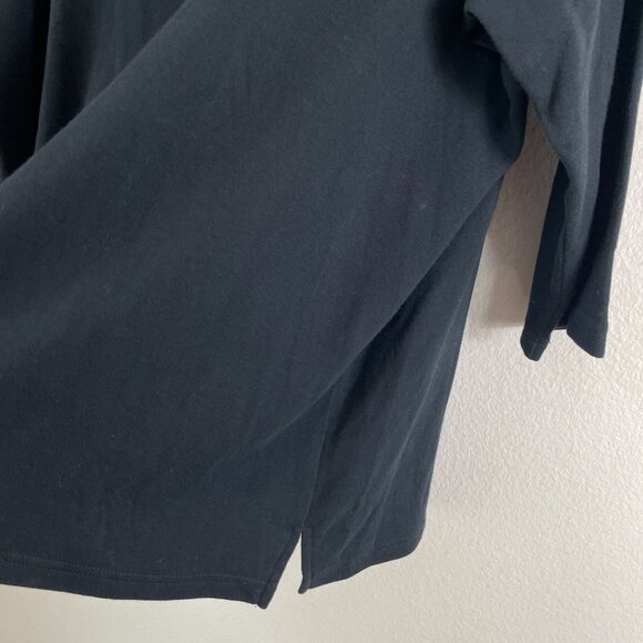 Quacker Factory Womens Plus 2X Black Sequin Embellished Floral Top Shirt - Picture 10 of 10